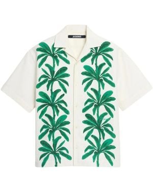 Jacquemus Palm Tree Printed Short Sleeved Shirt - Green