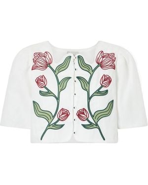 FARM Rio Floral Top - White