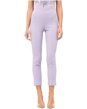Elisabetta Franchi High-Waisted Casual Trousers - Pink