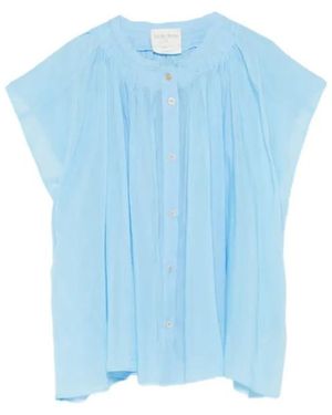 forte_forte Gathered-Detail Blouse - Blue