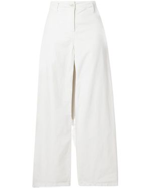 Nili Lotan Megan High Waist Wide Leg Track Trousers - White