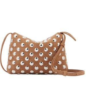 KHAITE Lina Medium Studded Suede Crossbody Bag - Brown