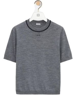 Loewe Short Sleeve Crewneck Top - Grey