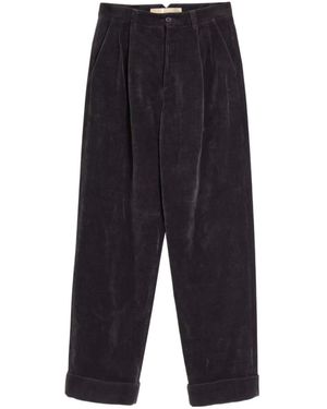 Valentino Straight Fit Velvet Trousers - Blue