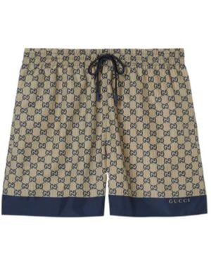Gucci Printed Poplin Tech Swim Shorts - Grey