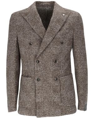 Lubiam Double-Breasted Suit Jacket - Brown
