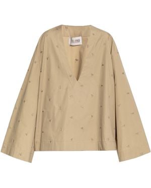 The Attico The Embroidered Blouse - Natural
