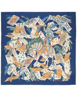 Burberry House Of Cards Silk Scarf - Blue