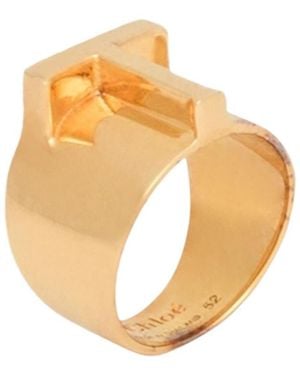 Chloé Versatile Minimalist Metal Ring - Metallic