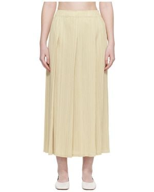Pleats Please Issey Miyake Pleated Midi Skirt - Natural