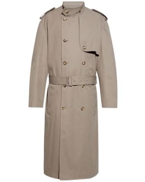 Moschino Double-Breasted Loose-Fit Coat - Natural