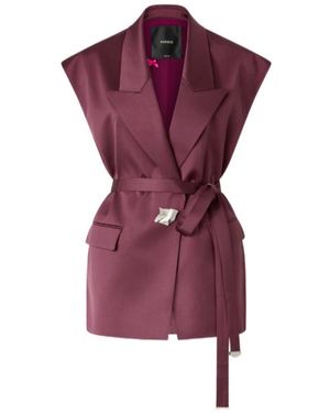Pinko Sleeveless Satin Jacket - Purple