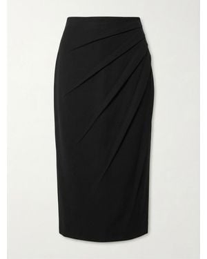 Gucci Drap Detailed Tailored Midi Skirt - Black