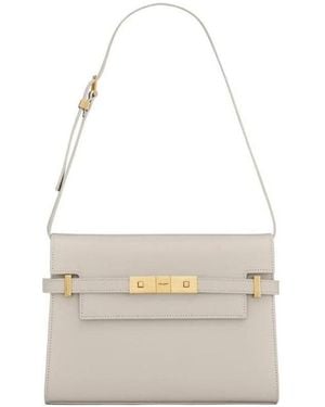 Saint Laurent Manhattan Small Shoulder Bag - White