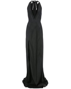 Victoria Beckham Patchwork Spaghetti Strap Maxi Dress - Black