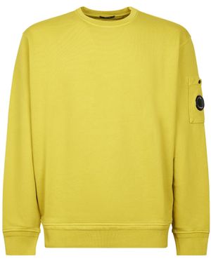 C.P. Company Lens Detailed Crewneck Sweatshirt - Yellow