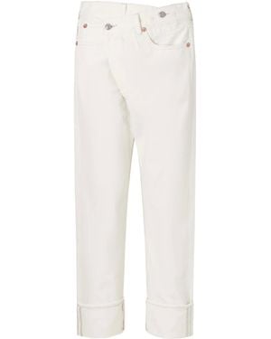 R13 Cuffed Crossover Jeans - White