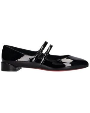 Christian Louboutin Sweet Jane With Buckle Flats - Black