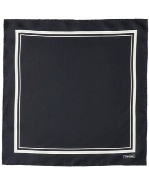 Tom Ford Tonal-Frame Pocket Square - Black