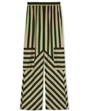 MSGM High-Waist Striped Pants - Green