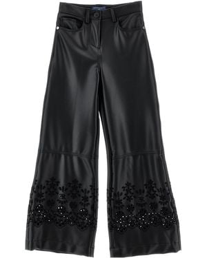 Ermanno Scervino Broderie-Anglaise Wide-Leg Pants - Black