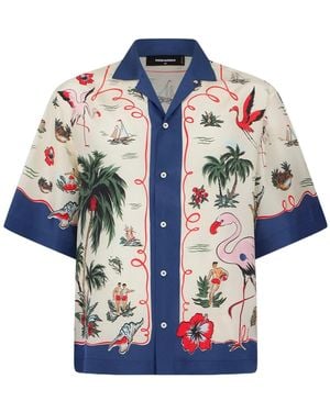 DSquared² Aloha Souvenir Shirt - Blue