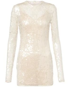 David Koma Sequined Minidress - Natural