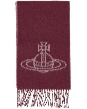Vivienne Westwood Orb Fringe Scarf - Purple