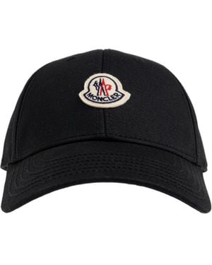 Moncler Gabardine Logo Patch Baseball Cap - Black