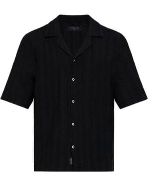 AllSaints Trace Textured Short-Sleeve Shirt - Black