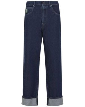 Marni Logo Embroidered Trousers - Blue