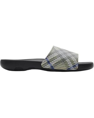 Burberry Vintage Check Pattern Slip-On Slides - White
