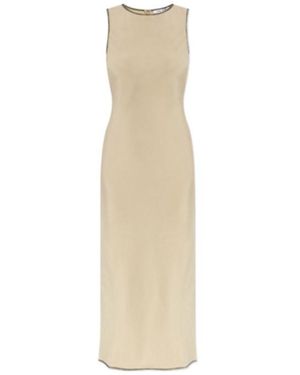 Samsøe & Samsøe Contrast-Stitching Maxi Dress - Natural