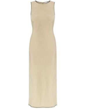 Samsøe & Samsøe Contrast-Stitching Maxi Dress - Natural