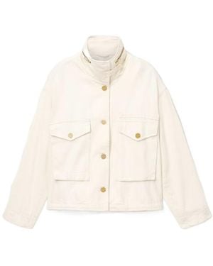 AllSaints Clay Denim Cropped Jacket - Natural