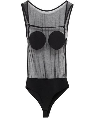 Jacquemus Le Body Platano Sheer Paneled Bodysuit - Gray