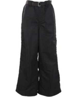 Sacai Wide-Leg Belted Cargo Pants - Black