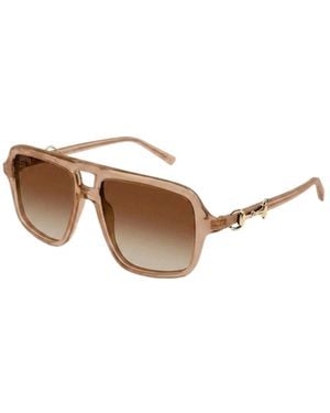 Gucci Eyewear Navigator Frame Sunglasses - Multicolor