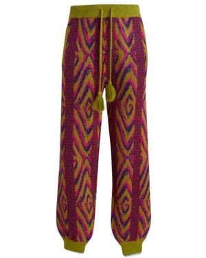 Gucci Patterned Jacquard Drawstring Pants - Red