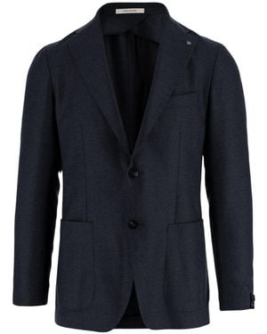 Tagliatore Single-Breasted Patch-Pocket Blazer - Blue