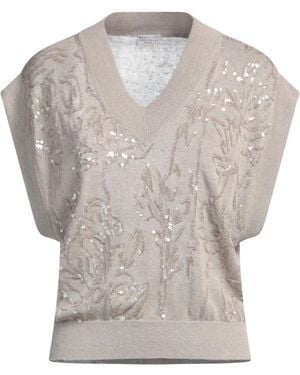 Brunello Cucinelli V-Neck Sweater - Gray