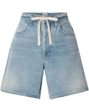 Citizens of Humanity Drawstring Denim Shorts - Blue