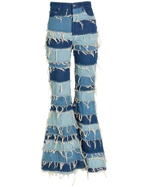 Sportmax Patchwork Bootcut Jeans - Blue