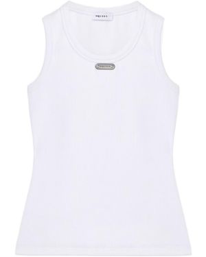 McQueen Cotton Logo-Plaque Tank Top - White