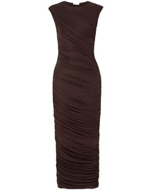 Agolde Pleated Long Dress - Brown