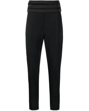 Balmain Tapered Wool Trousers - Black