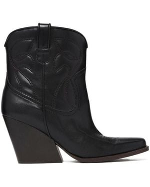Stella McCartney Alter Mat Cowboy Ankle Boots - Black