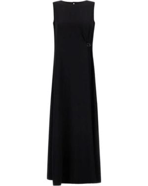 Herno Draped Sleeveless Maxi Dress - Black