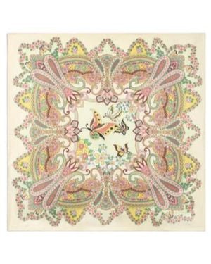 Etro Floral-Printed Square Scarf - Natural