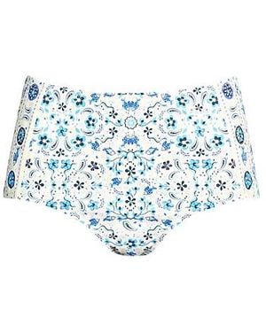 Tory Burch Paisley-Print Bikini Bottoms - Blue